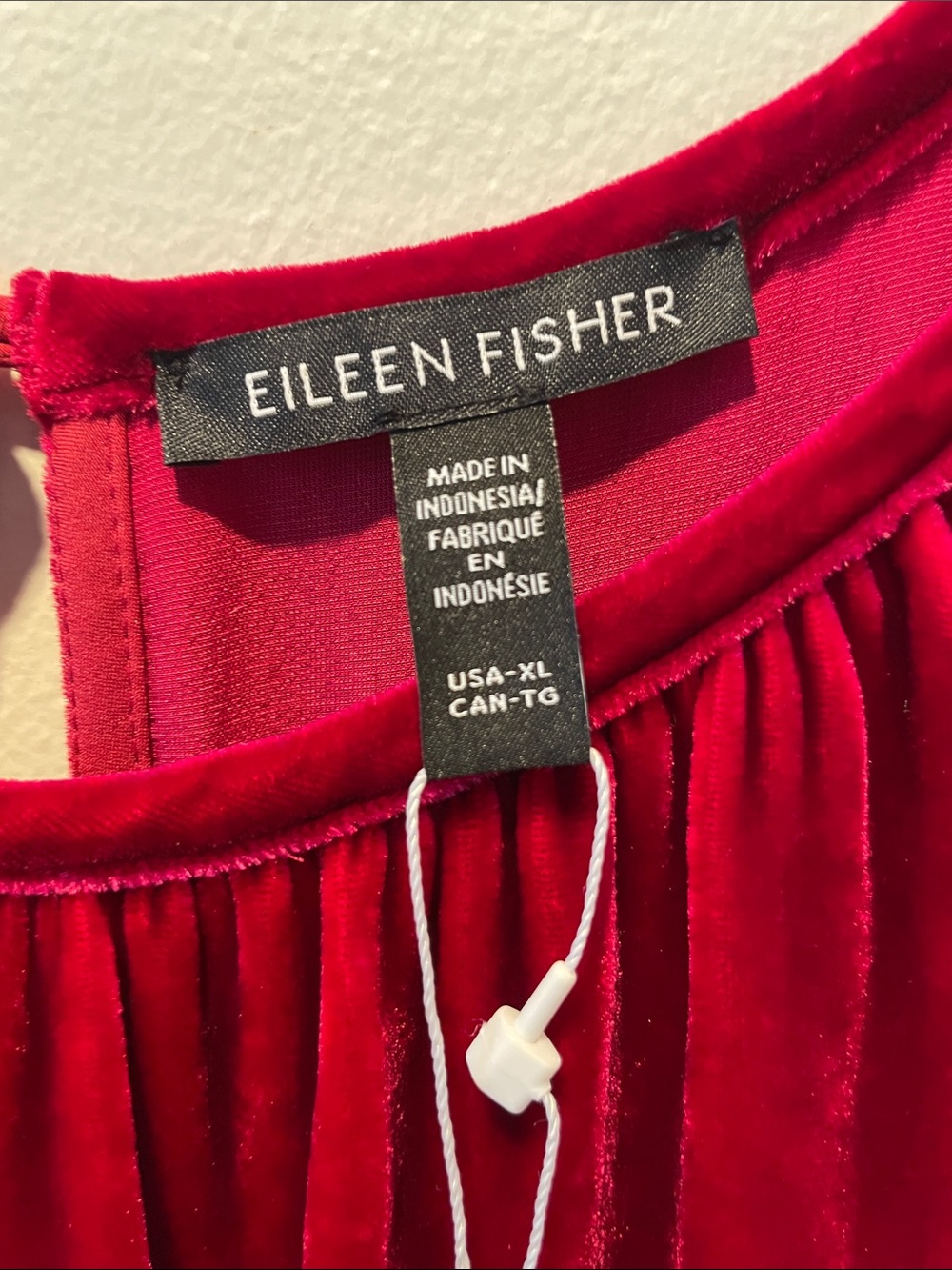 EILEEN FISHER Ruby Round Neck Velvet Maxi Dress Size XL, NWT - Picture 4 of 14